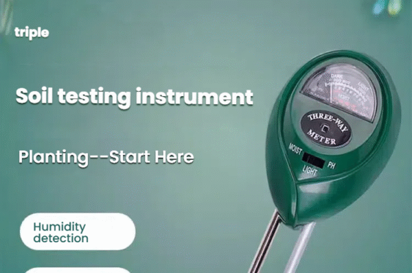 3-in-1 Soil Tester: Moisture, pH & Fertilizer Level Meter