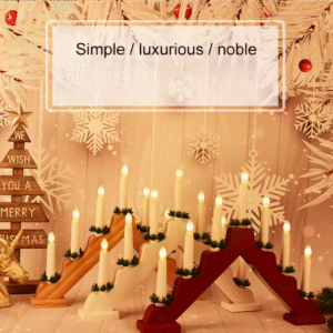 Household Wooden LED Candlestick Desktop Ornament